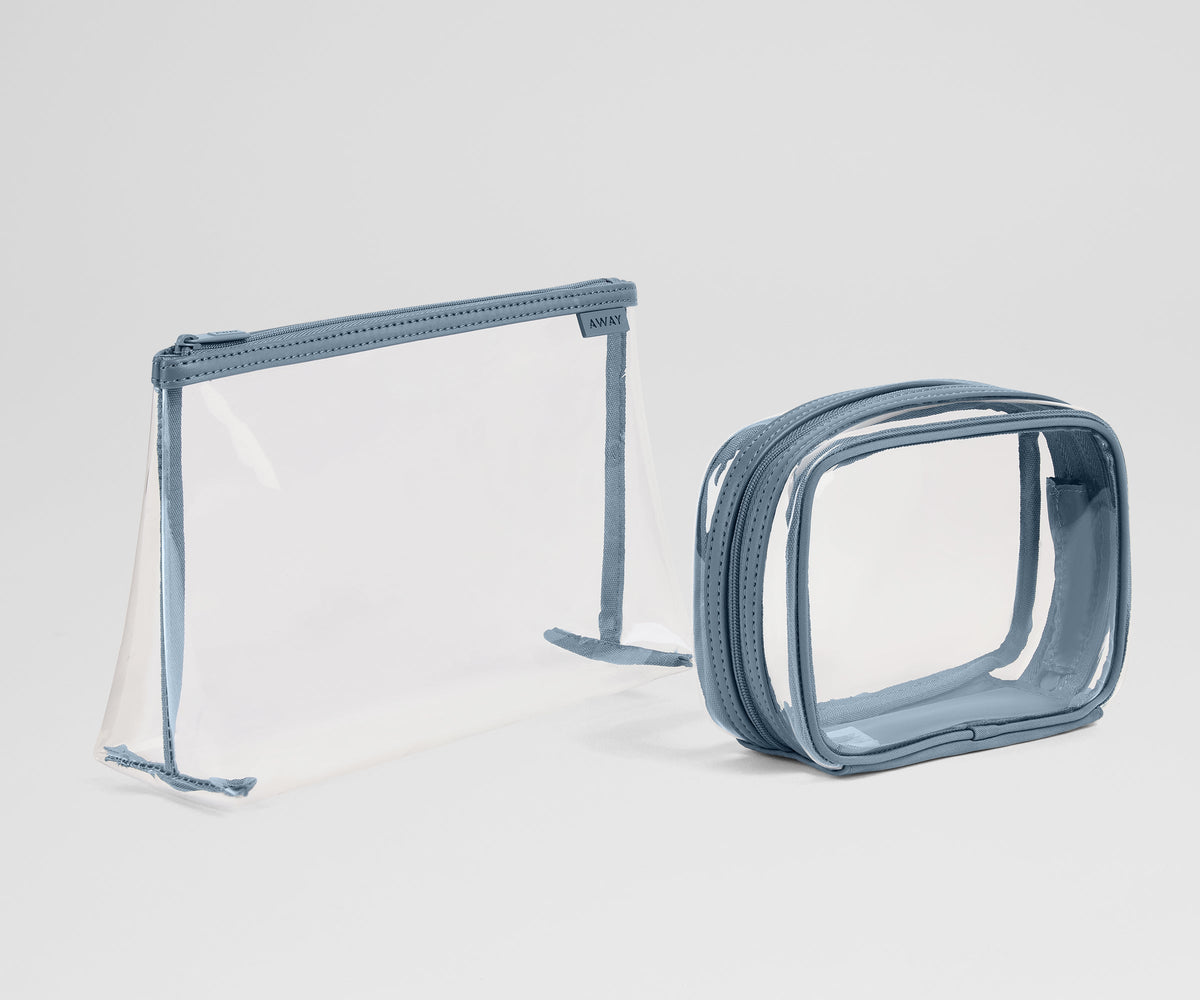 Clear Pouch Set in Coast Blue